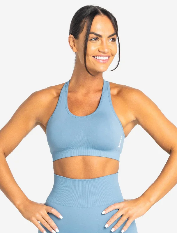 Blue Sports Bra for Fitness -Move Seamless Sports Bra - Sky Blue