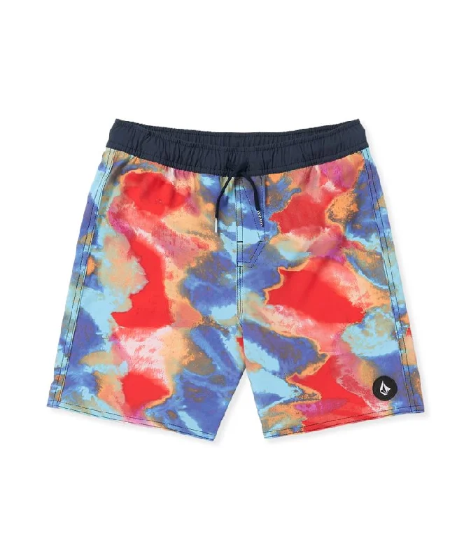 Orange Double Layer Sports Short for Support -Volcom Utopia Elastic Waist Youth Boardshorts