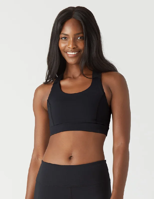 Blue Pull-On Sports Bra for Slip -Full Force Bra: Black