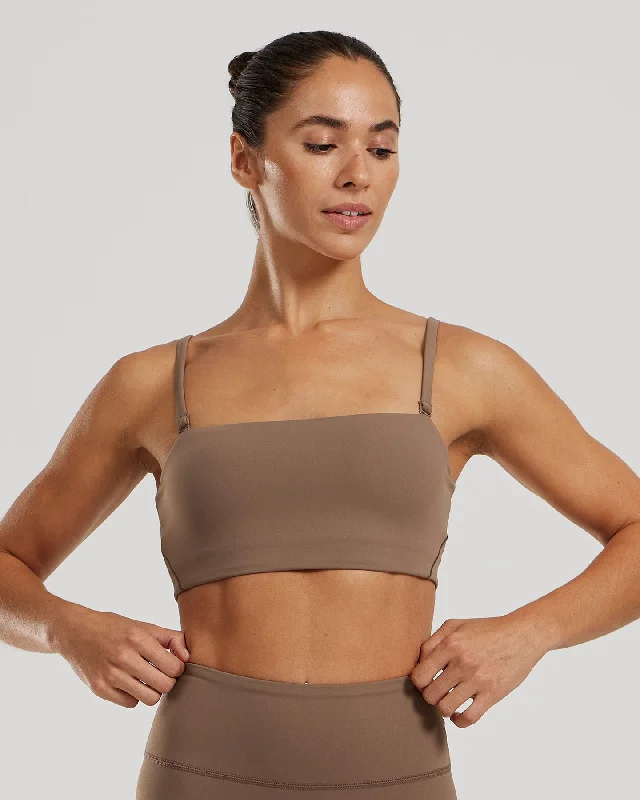 Grey Soft Sports Bra for Lounge -Essential Bandeau Convertible Bra | Caribou