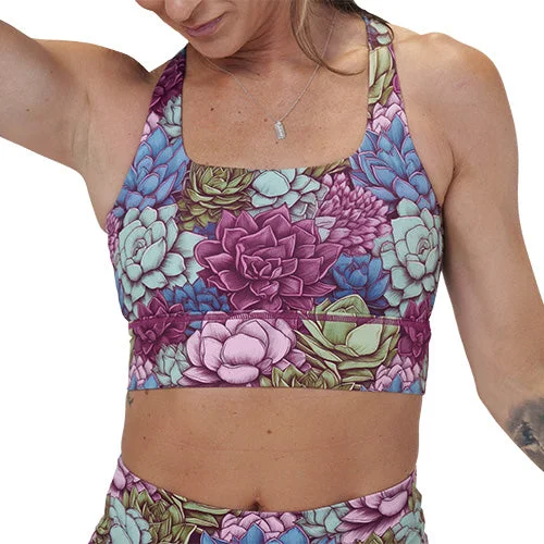 Green Multi-Strap Sports Bra for Straps -Longline Bra | Succa For Plants