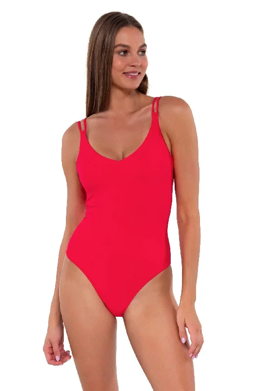 swimwear camo style -Sunsets Geranium Veronica One Piece