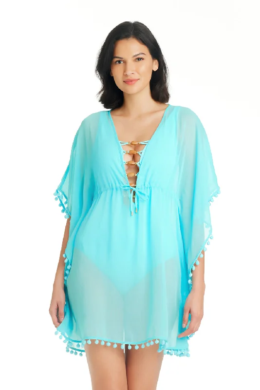 swimwear casual joggers -Bleu Rod Beattie Gypset Light Aqua Caftan