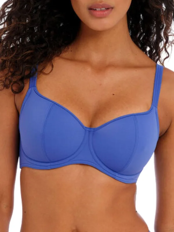 swimwear warm weather -Jewel Cove Sweetheart Bikini Top - Plain Azure