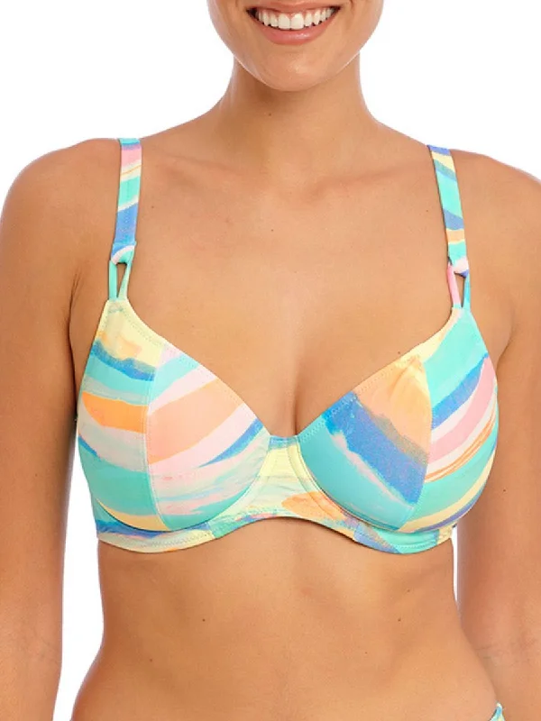 swimwear odor resistant -Summer Reef Plunge Bikini Top - Aqua