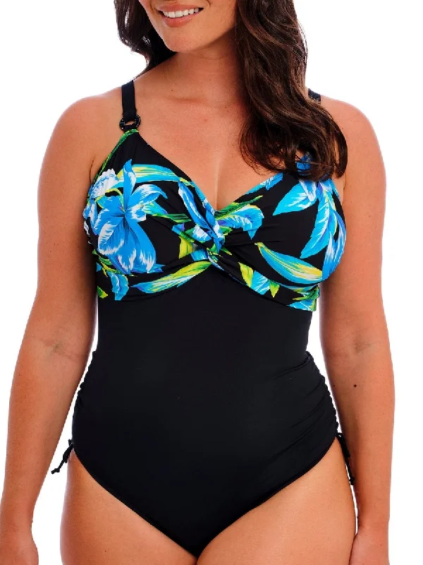 swimwear active kids -Talm Beach Twist Front Swimsuit - Black