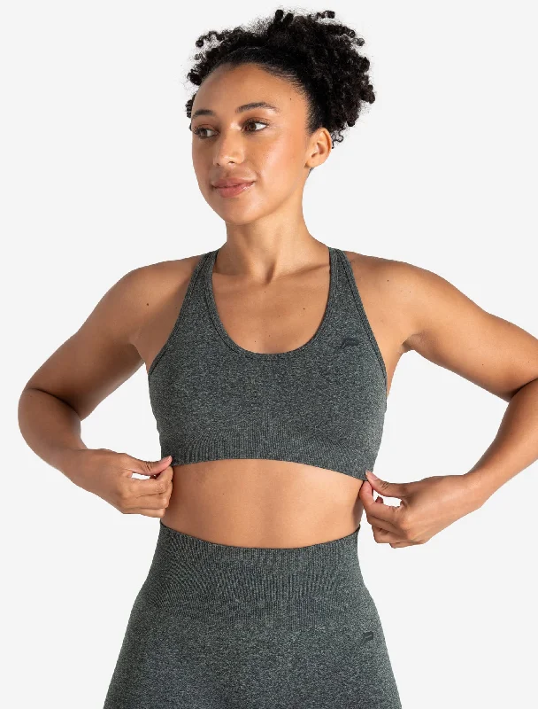 Blue Full Length Sports Bra for Full -Form Seamless Sports Bra - Green Marl