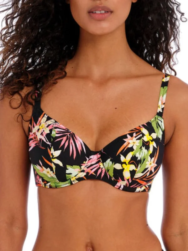 swimwear swim practice -Savanna Sunset Plunge Bikini Top - Multi