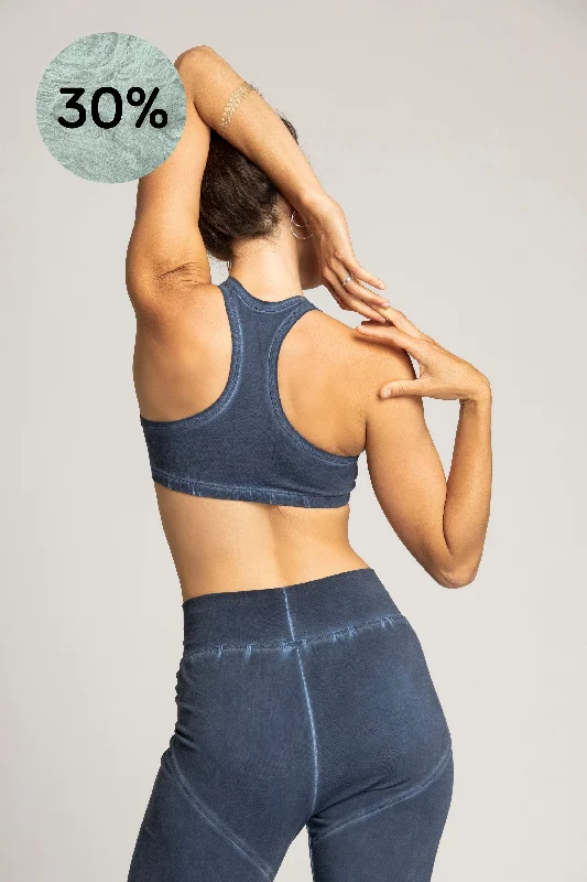 Soft Pink Sports Bra for Relaxation -Stonewash Racer-Back Bra