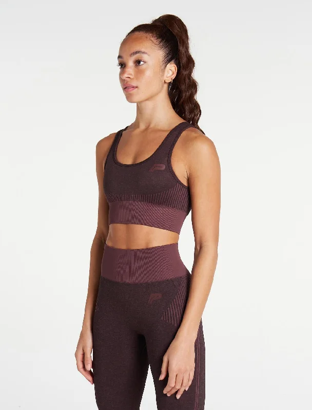 Soft Fabric Sports Bra for Relaxation -ADAPT Seamless Sports Bra - Black Cherry