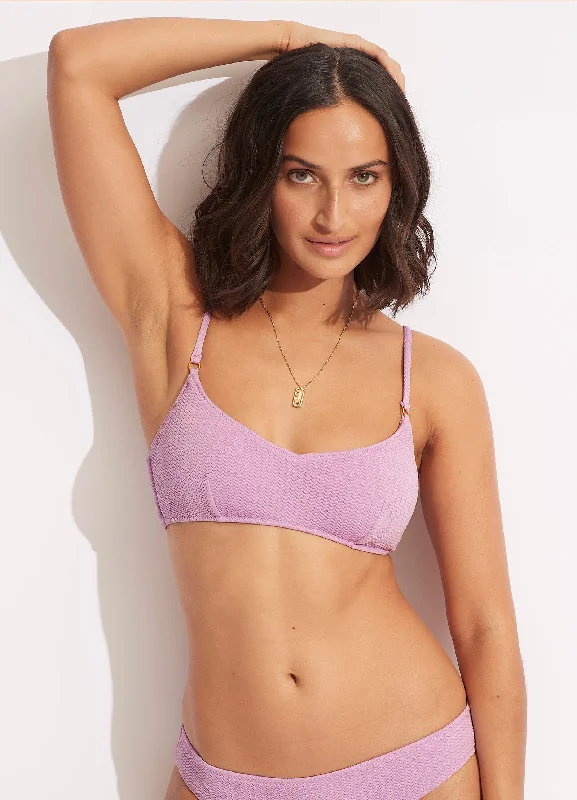 Breathable Purple Sports Bra for Gym -Sea Dive Bralette - Lilac