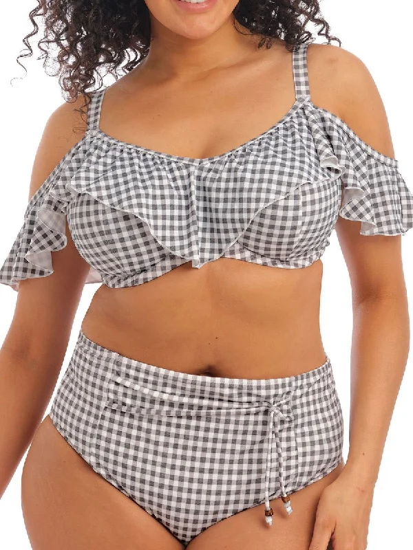 swimwear relaxed fit -Checkmate Bardot Bikini Top - Grey Marl