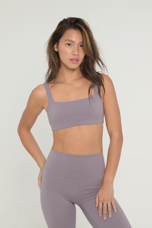 Pink Reflective Sports Bra for Glow -Square Bra - Lavender