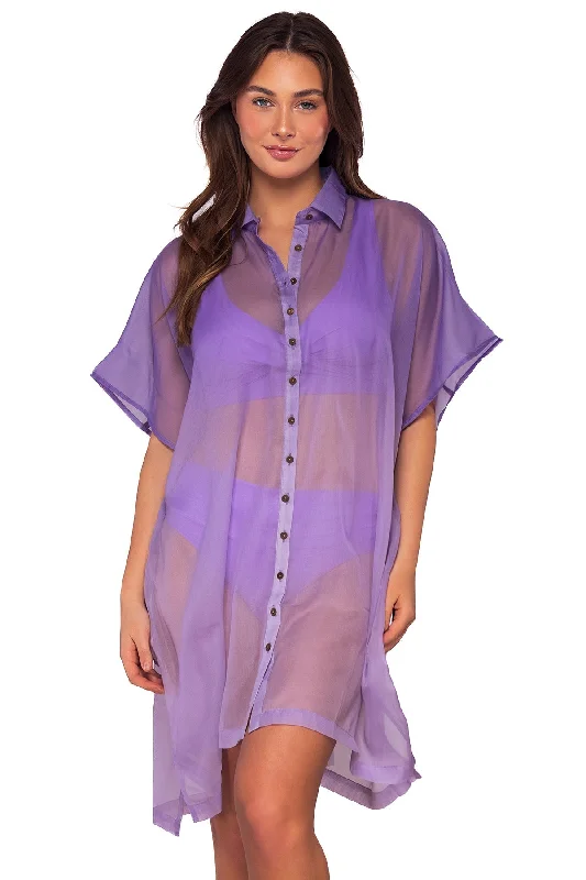 swimwear cozy fabric -Sunsets Passion Flower Shore Thing Tunic