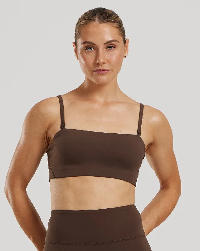 Orange Moisture Wicking Sports Bra for Hot Days -Essential Bandeau Convertible Bra | Cocoa