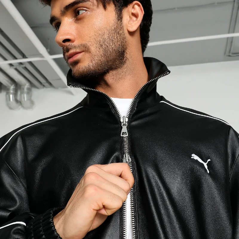 PUMA Men's T7 Pleather Track Jacket