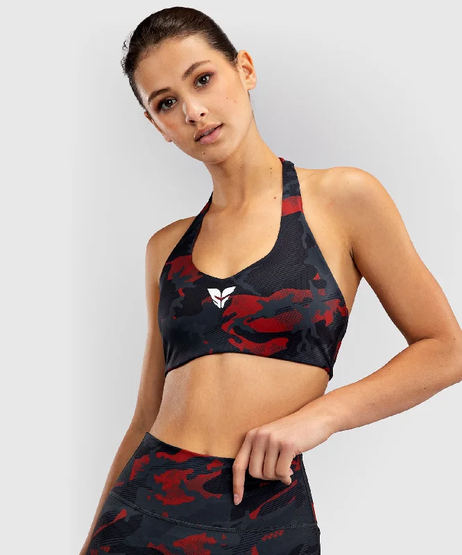 Blue Breathable Sports Bra for Flow -Venum X Sophia Rose Women’s Sports Bra - Urban Red Camo