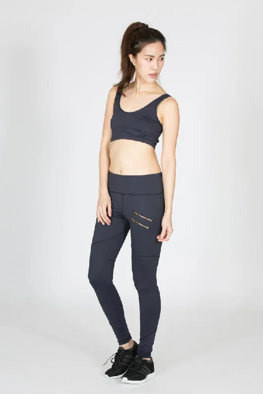 Black Eco-Friendly Sports Top for Sustainability -Carson Crop - Navy