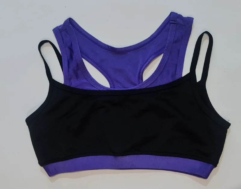 Stretch Sports Top for Pilates -Double Under Crop Top Purple- SALE