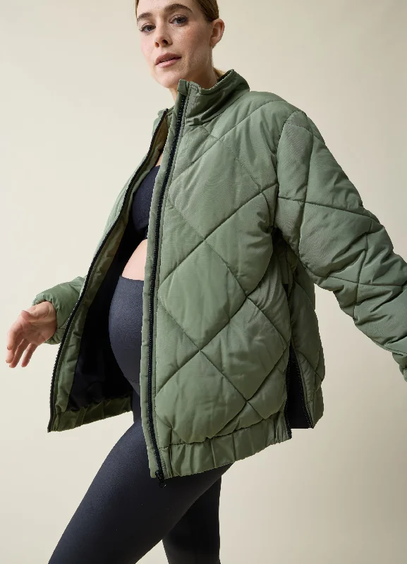 Blue Thin Strap Sports Top for Light -Grow With You Puffer Maternity Jacket