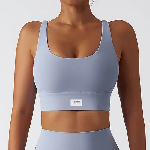 White Full Coverage Sports Top for Modesty -Kye Crop Top - Baby Blue