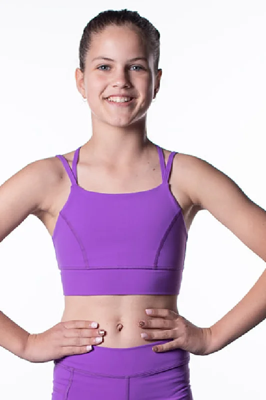 Purple Bamboo Sports Top for Nature -Luxe Highline Crop Purple