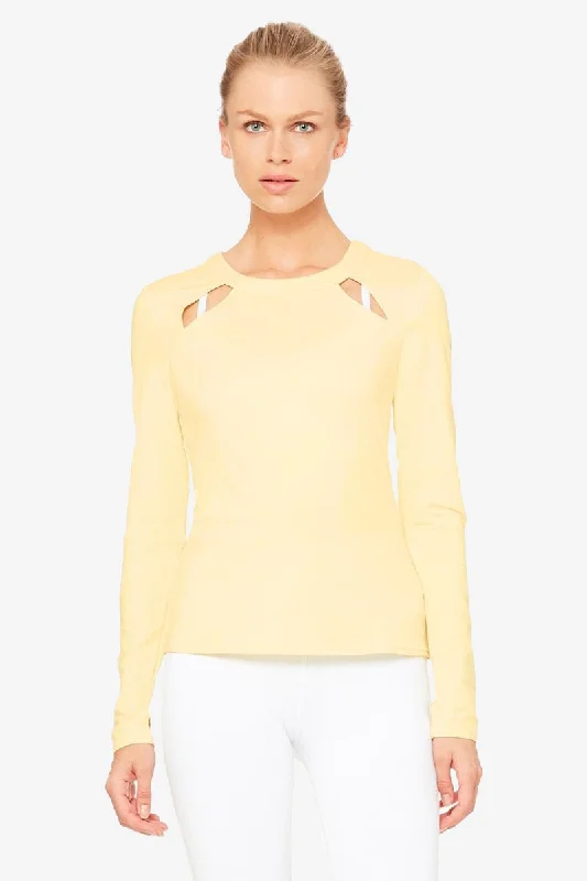 Green Quick Dry Sports Top for Hot Days -Mantra Long Sleeve - Lemoncello