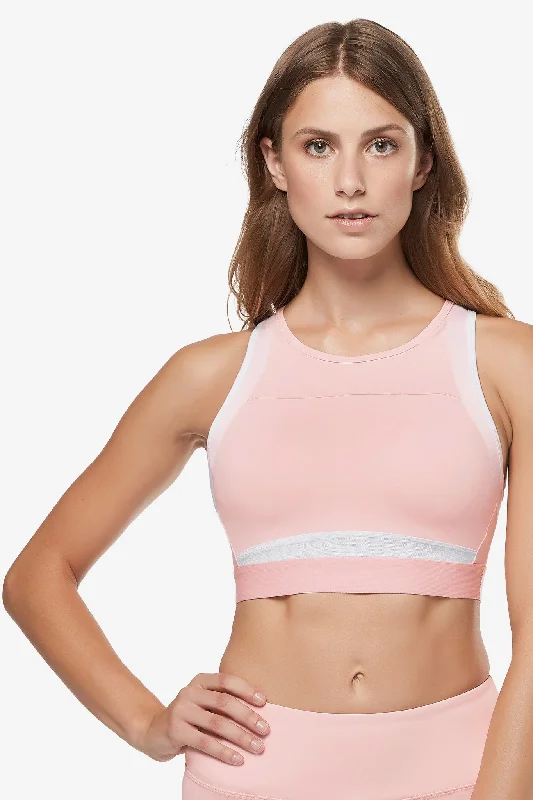 Stretch Sports Top for Pilates -Petta Crop - Coral Blush