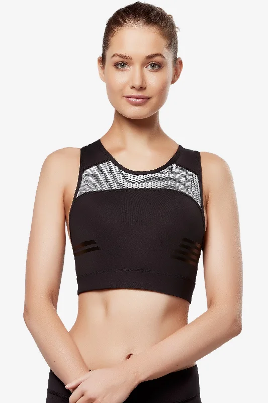 Nylon Sports Top for Strength -Pippa Crop - Shadow Air