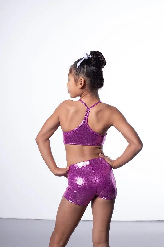 Purple High Performance Sports Top for Power -Plum Mystique Crop Top