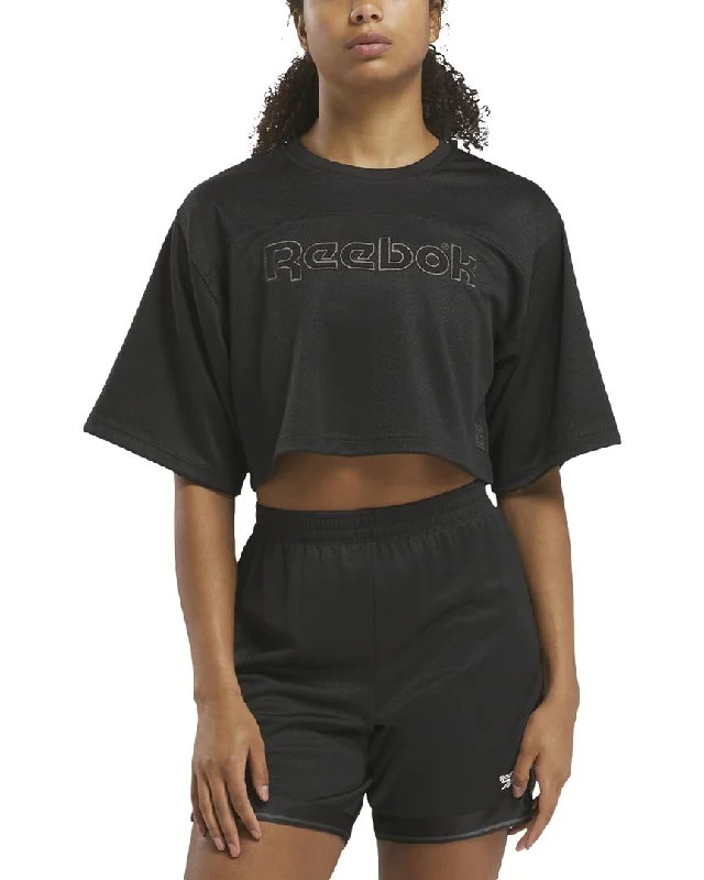 Blue Cropped Sports Top for Style -Reebok Team Top