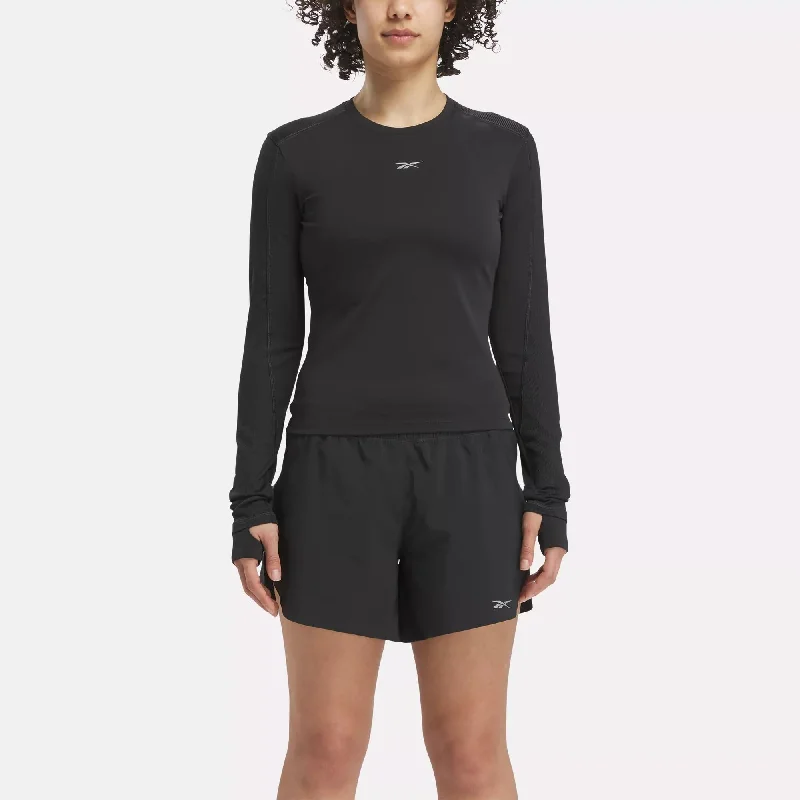 Red Loose Fit Sports Top for Ease -Running Long Sleeve Layer