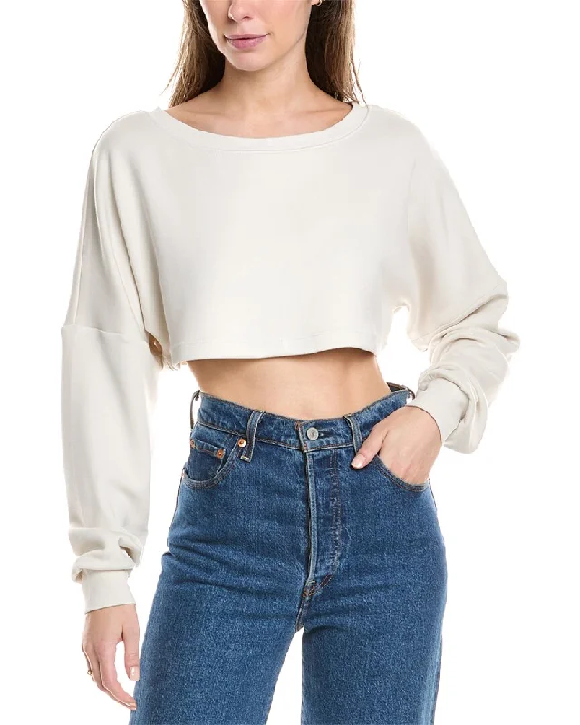 Grey Cute Sports Top for Fun -THE UPSIDE Limber Cropped Top