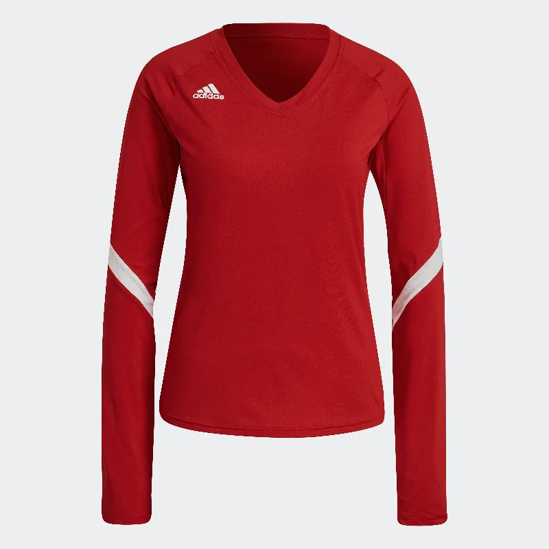 Pink Side Slit Sports Top for Ease -Women's adidas Quickset Long Sleeve Jersey